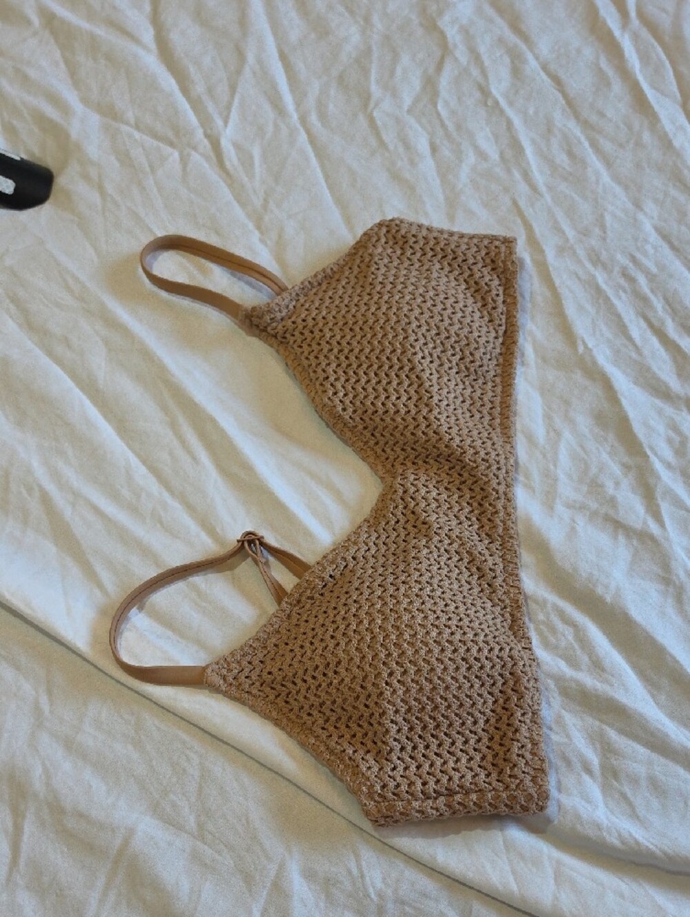 aerie Crochet Bikini Top - Tan